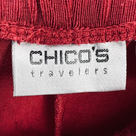 Chicos Travelers Pants Womens 3 Extra Large Pull On Straight Leg Stretch Lounge - Picture 3 of 9